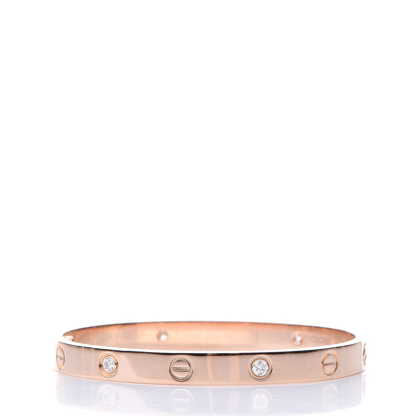 18K Pink Gold 4 Diamond LOVE Bracelet 17