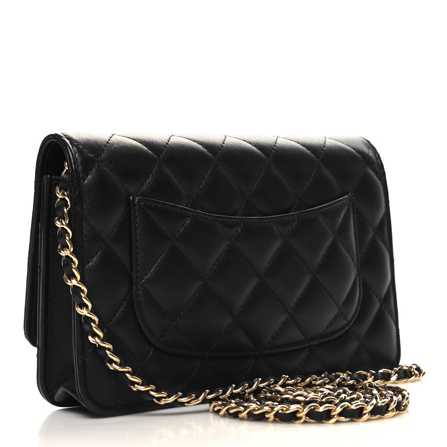 Chanel Lambskin Quilted Wallet On Chain WOC Black 3 of 11
