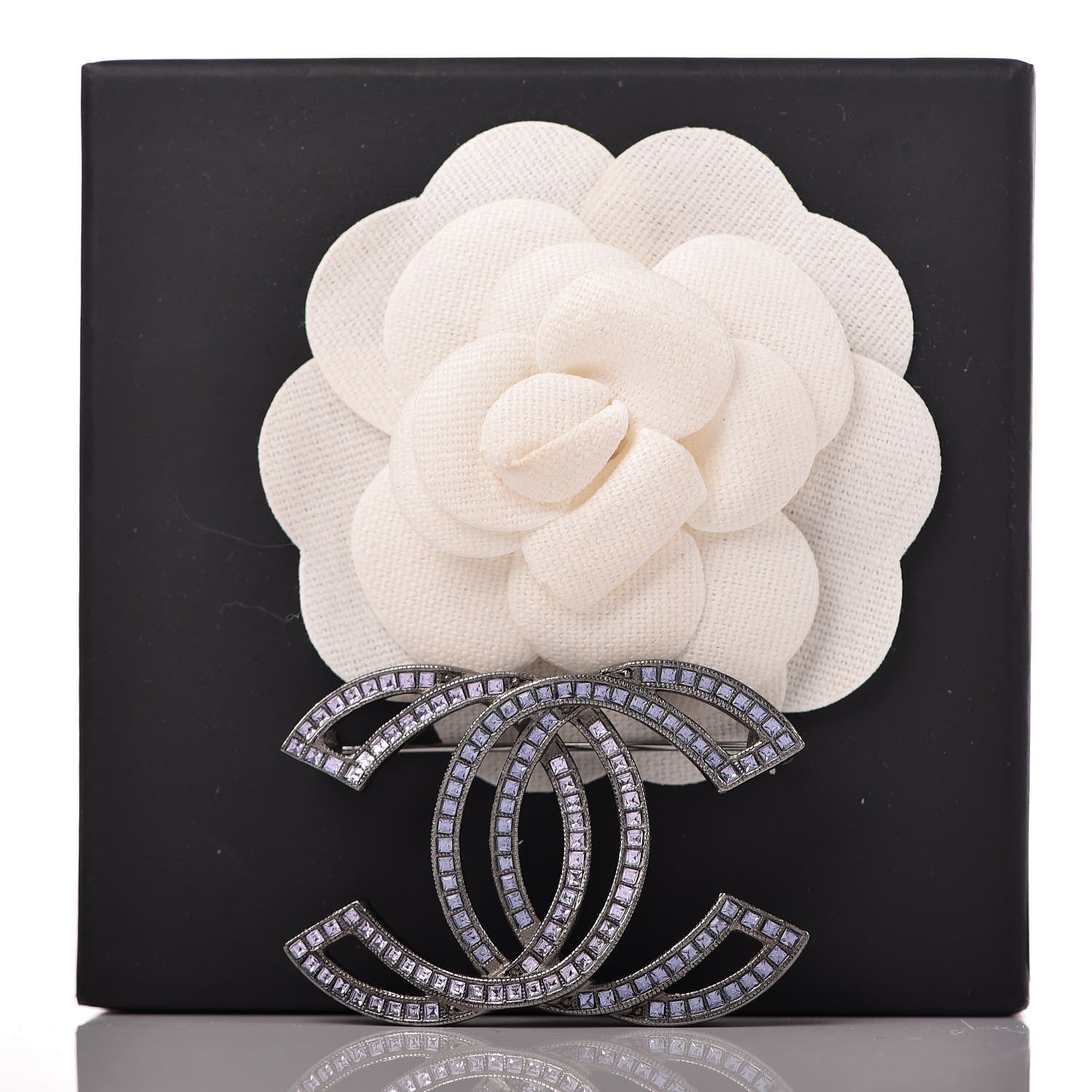 Chanel Crystal Baguette CC Brooch Light Purple 5 of 5