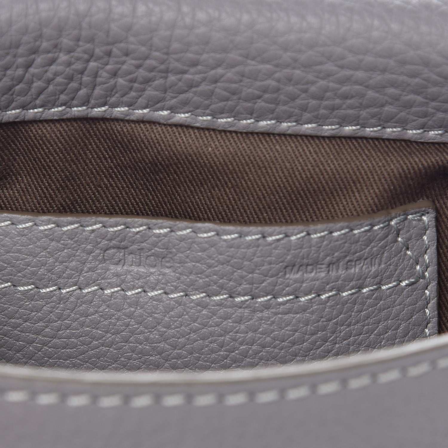 Chloe Calfskin Mini Marcie Round Crossbody Bag Cashmere Grey 6 of 7