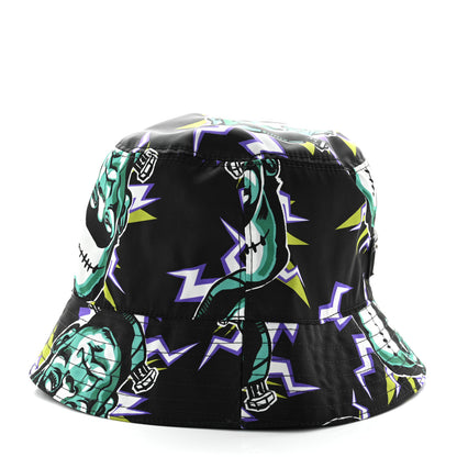 Prada X UNIVERSAL STUDIOS Nylon Frankenstein Print Bucket Hat L Black 14 of 16
