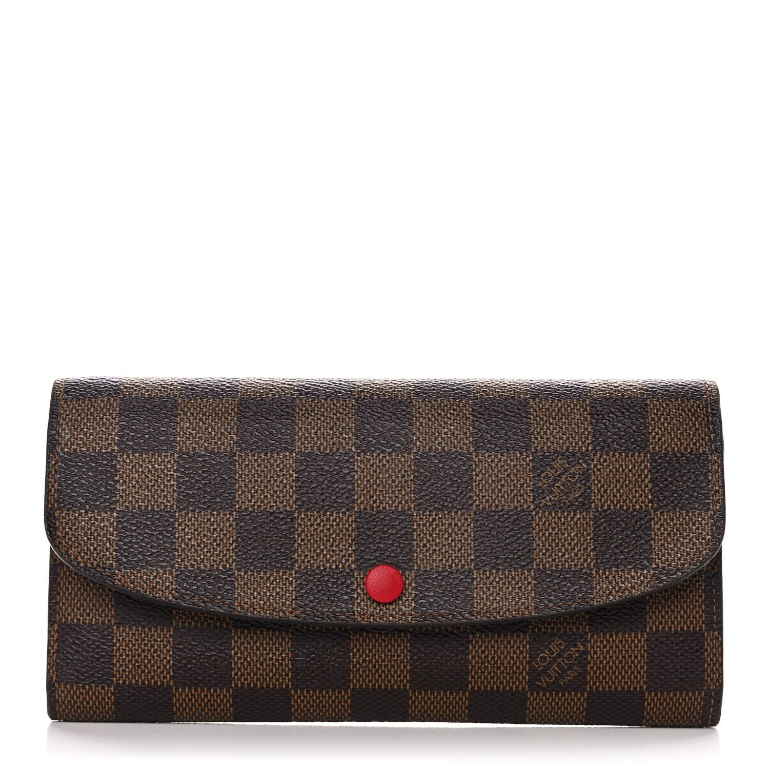 Louis Vuitton Damier Ebene Emilie Wallet Red 1 of 10