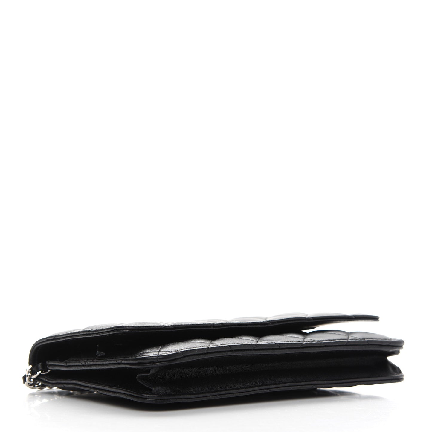 Lambskin Quilted Wallet On Chain WOC Black