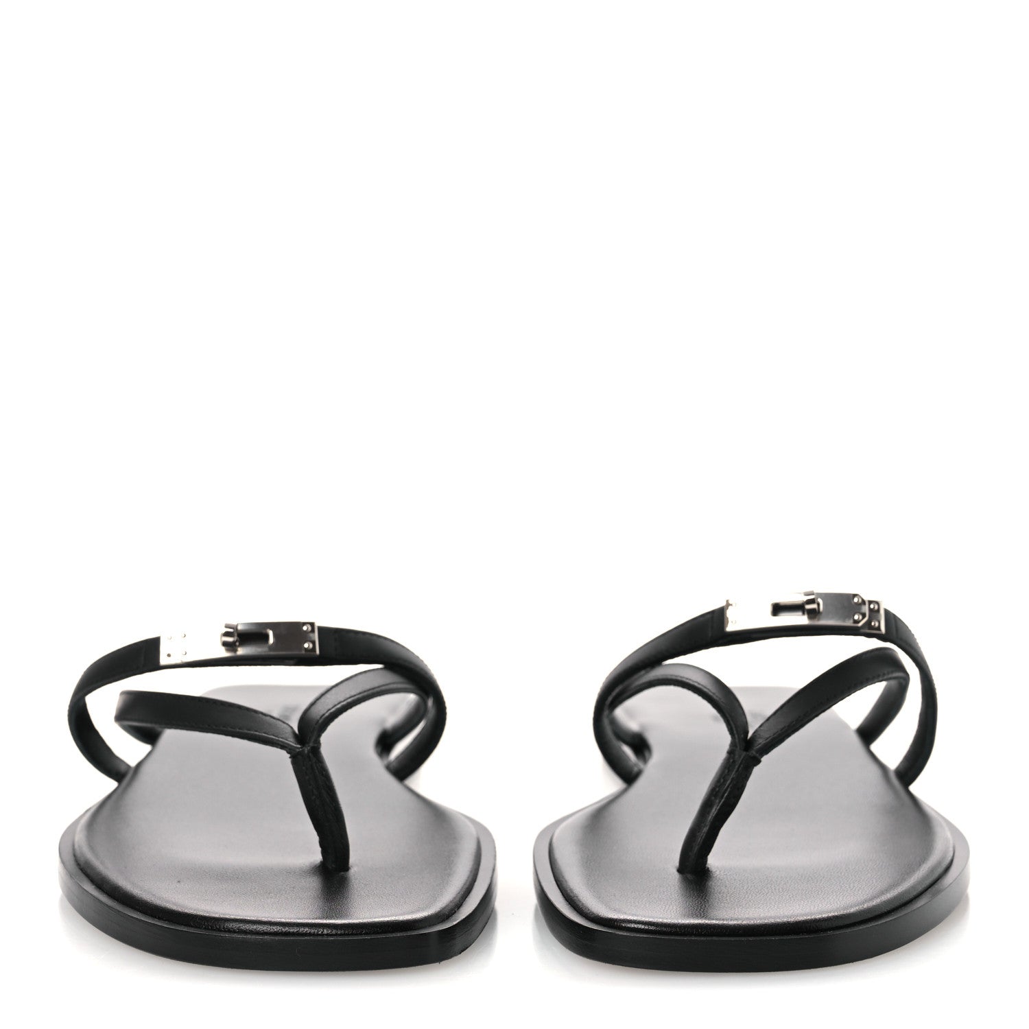 Hermes Calfskin Miss Sandals 37.5 Black 3 of 10