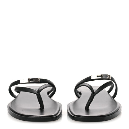 Hermes Calfskin Miss Sandals 37.5 Black 3 of 10