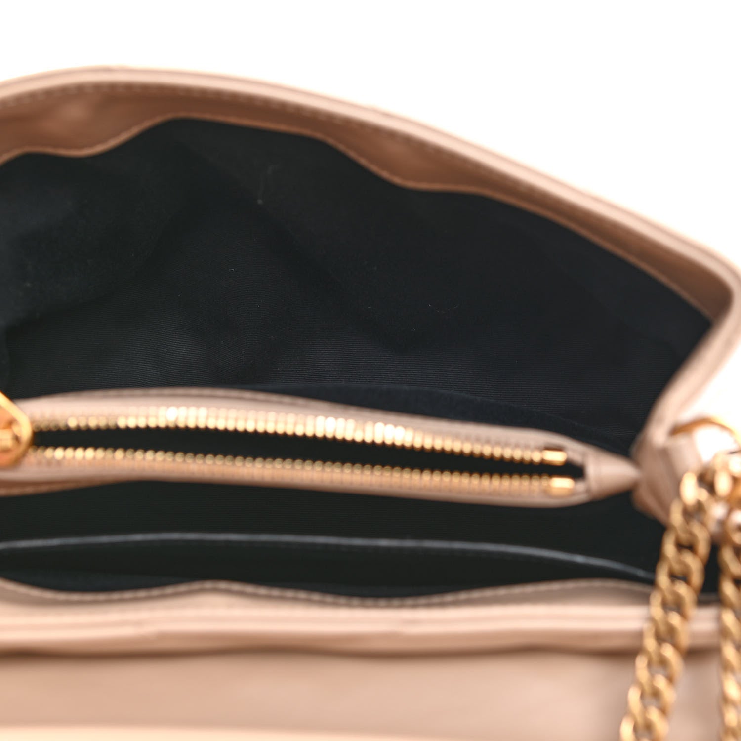 Saint Laurent Calfskin Y Quilted Monogram Small Loulou Chain Satchel Dark Beige 5 of 11