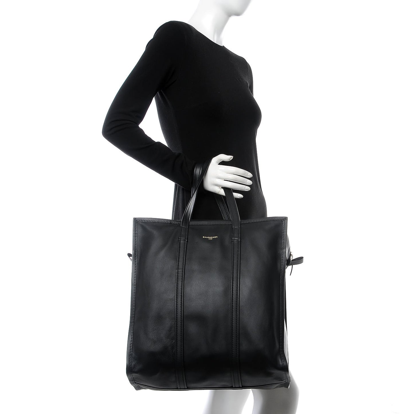 Agneau Medium Bazar Shopper Tote Black