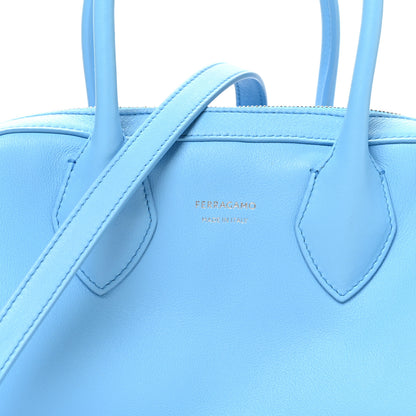 Salvatore Ferragamo Calfskin Star Top Handle Bag Blue 8 of 10