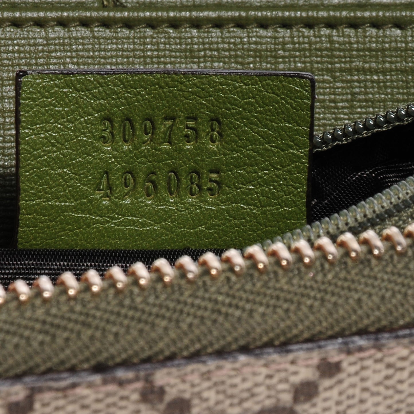 GG Supreme Monogram Nice Zip Around Wallet Green