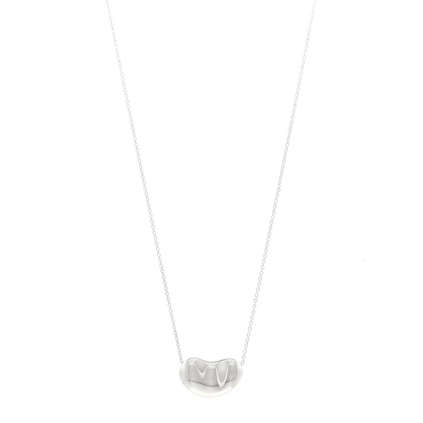 Sterling Silver 18mm Elsa Peretti Bean Pendant Necklace