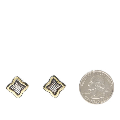 David Yurman Sterling Silver 14K Yellow Gold Quatrefoil Earrings 2 of 4