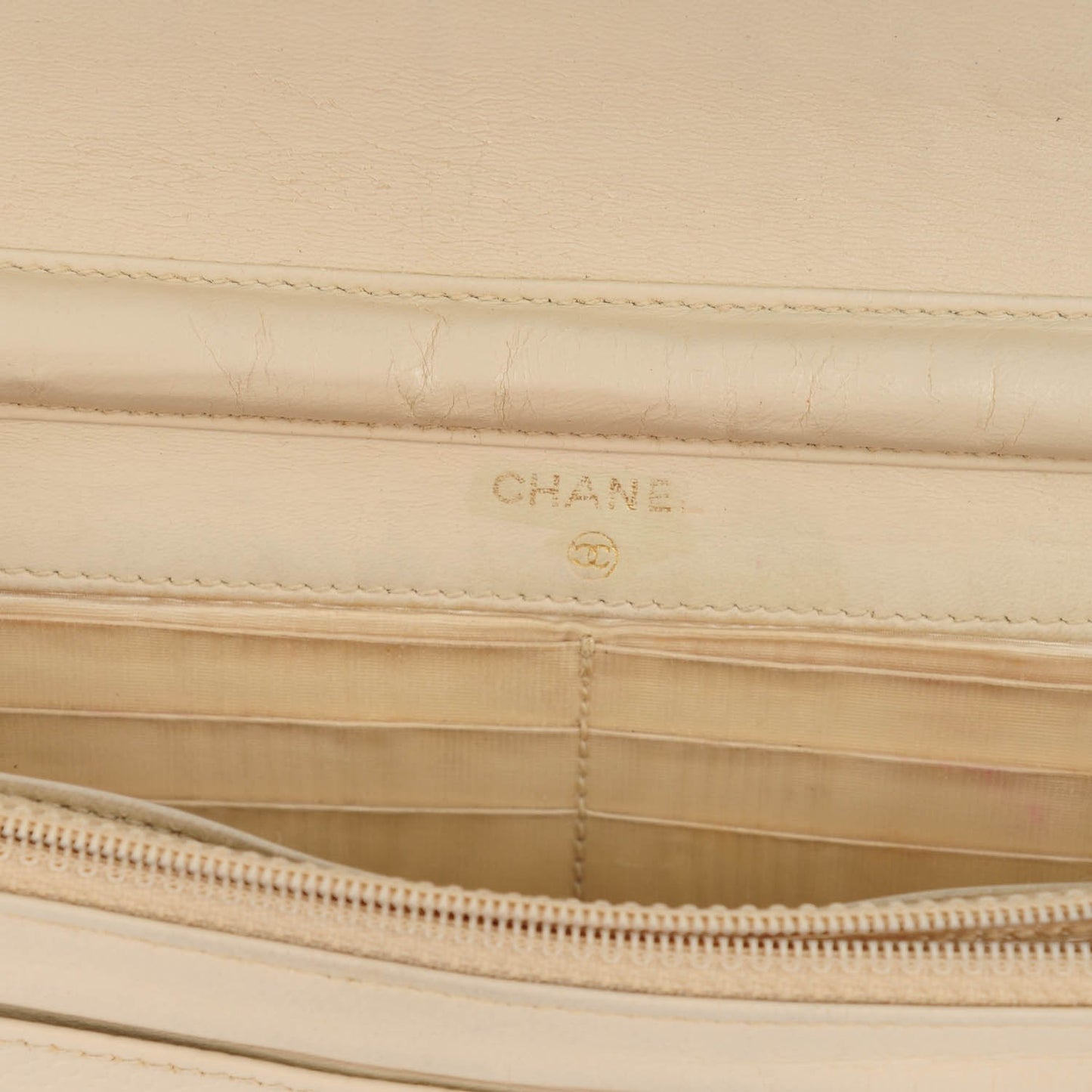 Caviar Timeless CC Wallet On Chain WOC Beige Clair