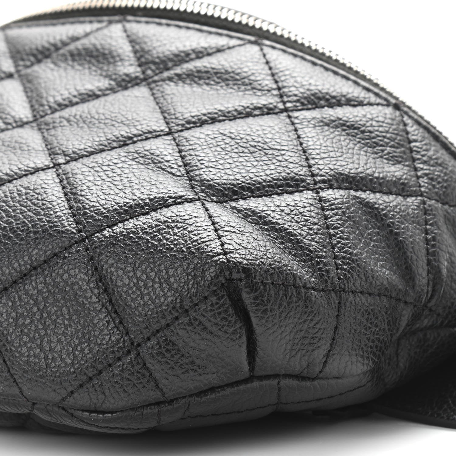 Chanel Grained Calfskin Quilted Waist Belt Bag Black 10 of 11