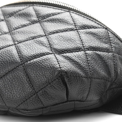 Chanel Grained Calfskin Quilted Waist Belt Bag Black 10 of 11
