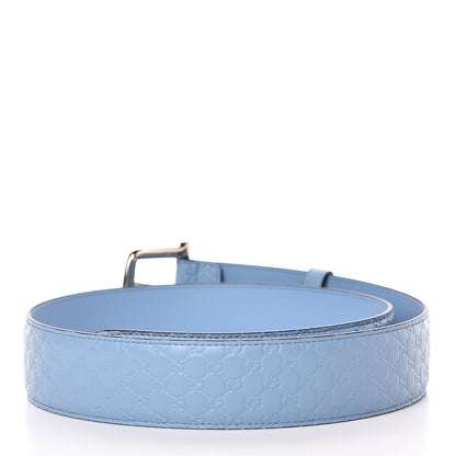 Gucci Soft Microguccissima Margaux Calfskin Belt 90 36 Mineral Blue 3 of 6