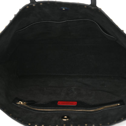 Valentino Garavani Grained Calfskin Rockstud Shoulder Tote Black 5 of 10