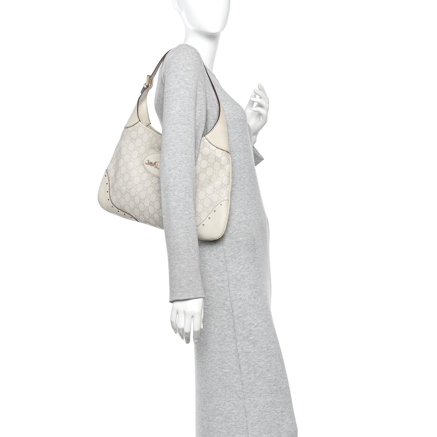 Gucci Guccissima Punch Hobo Off White 2 of 13