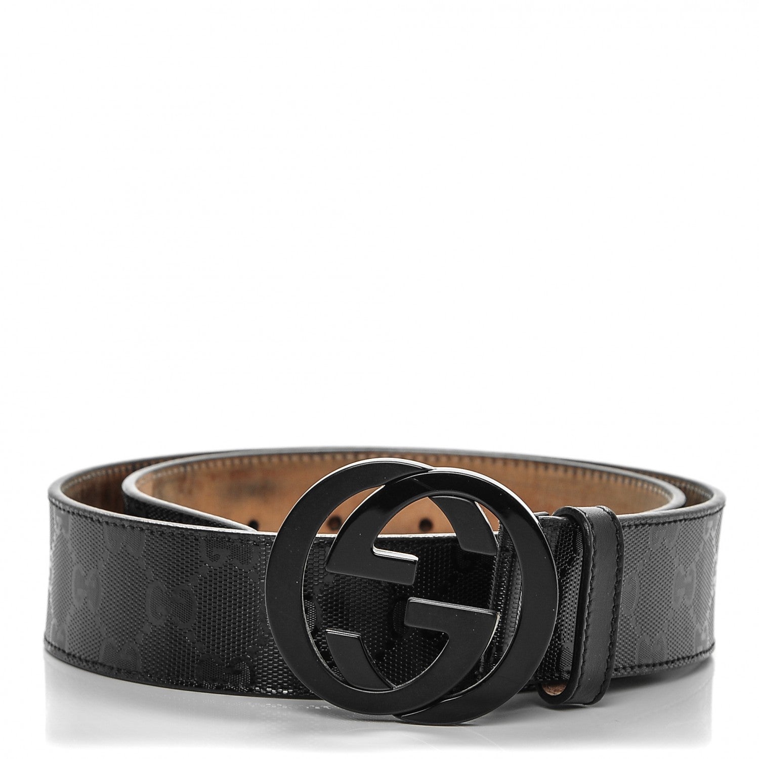 Gucci Imprime Monogram Interlocking G Belt 80 32 Black 1 of 6