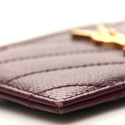 Saint Laurent Grain De Poudre Matelasse Chevron Cassandre Credit Card Case Rouge Legion 9 of 11