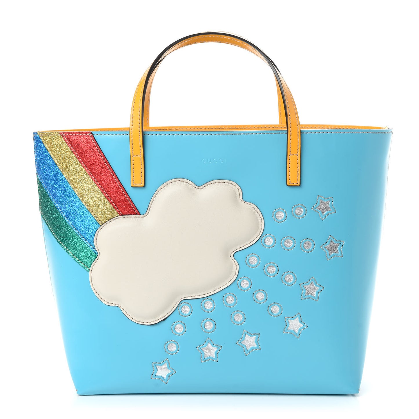 Calfskin Childrens Rainbow Tote Blue
