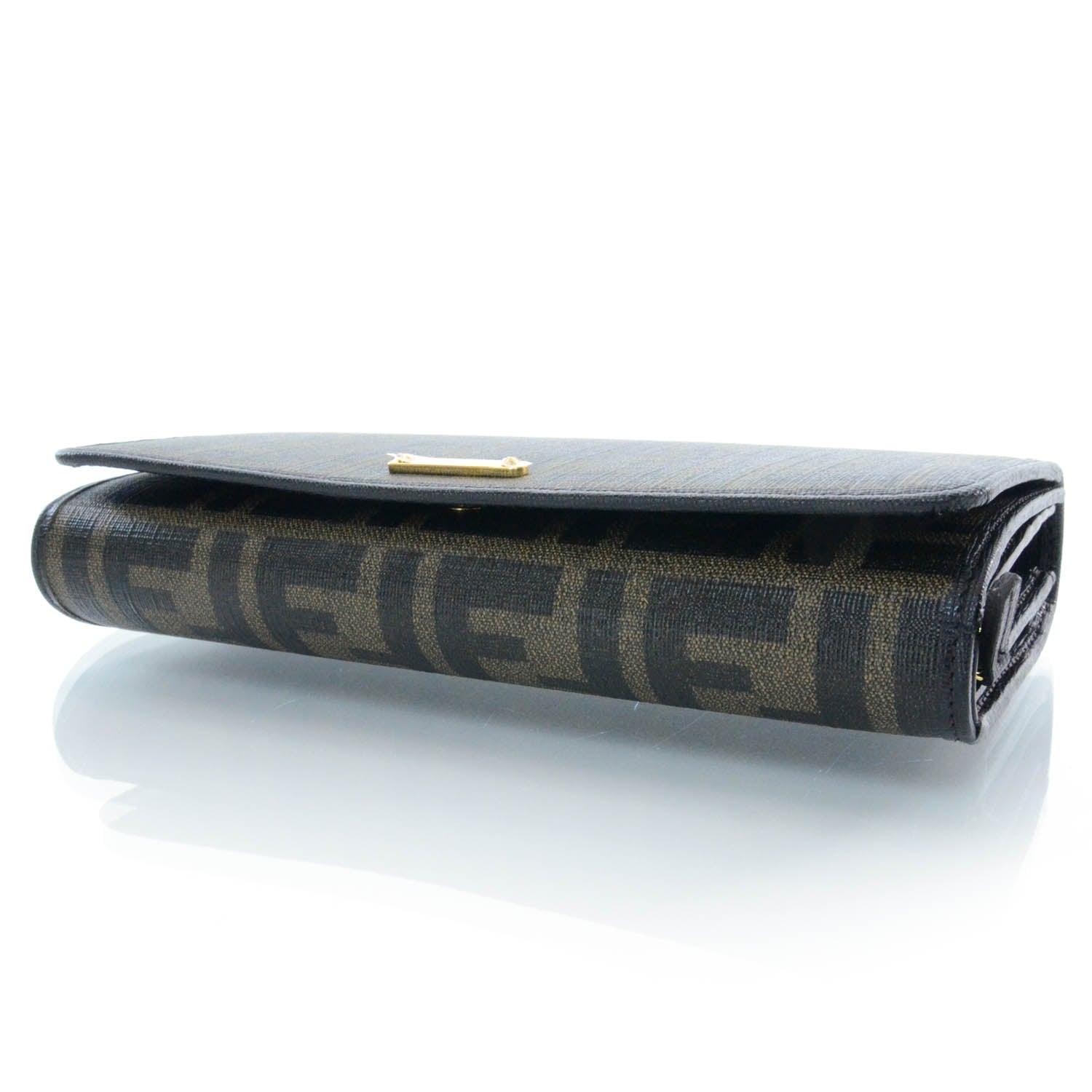 Fendi Zucca Spalmati Vitello Elite Continental Wallet Tobacco Ebano 3 of 8