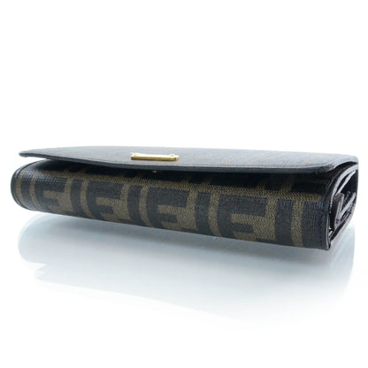 Fendi Zucca Spalmati Vitello Elite Continental Wallet Tobacco Ebano 3 of 8