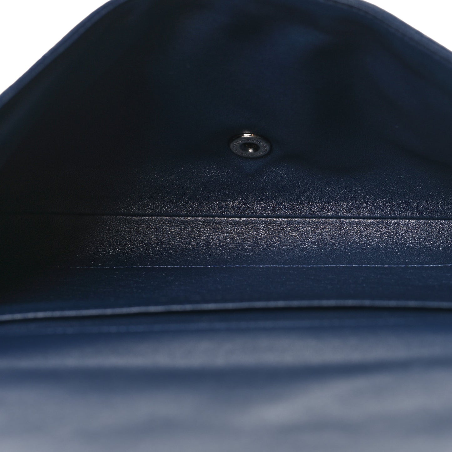 Lambskin Quilted Clutch with Chain Flap Navy