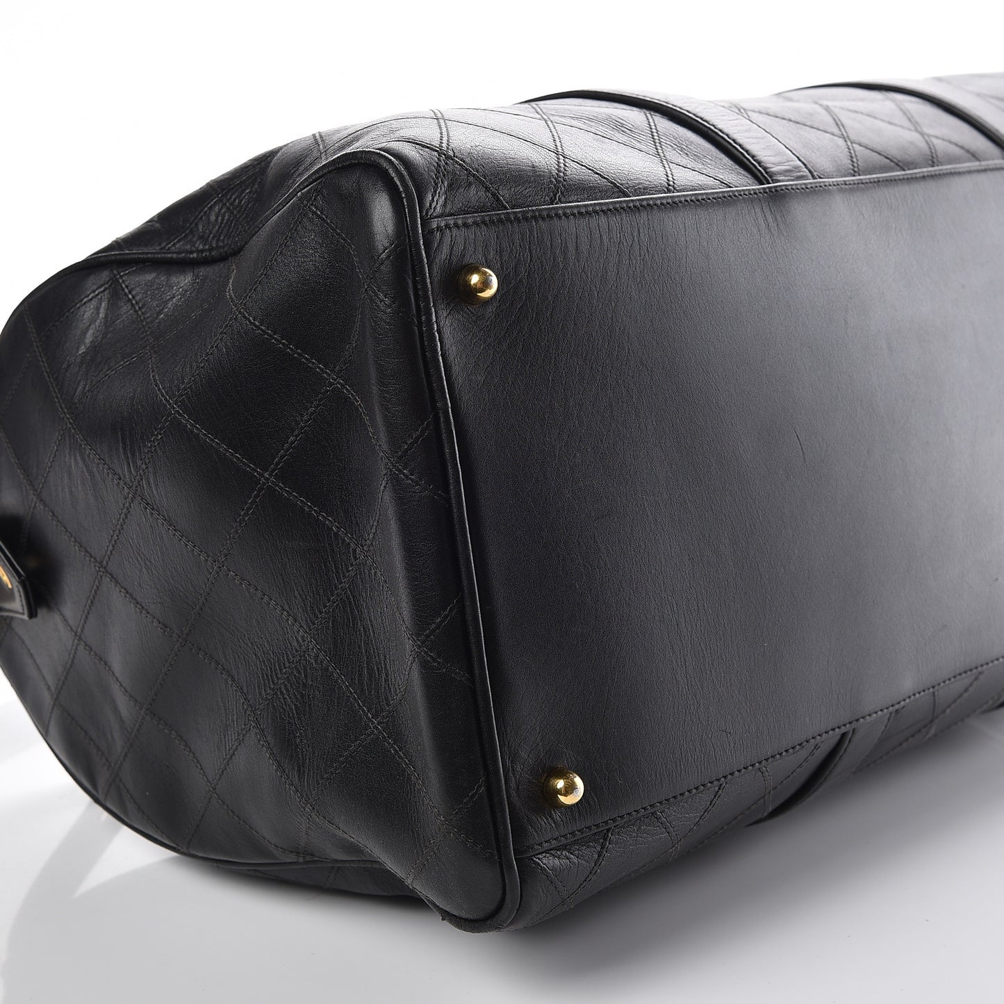 Calfskin Stitched Duffel Bag Black