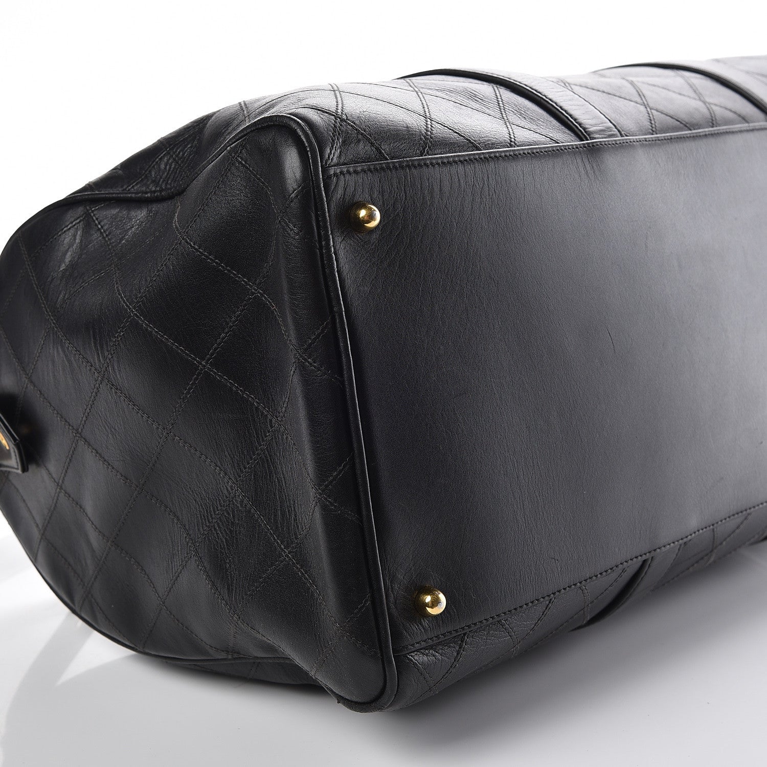 Chanel Calfskin Stitched Duffel Bag Black 5 of 10