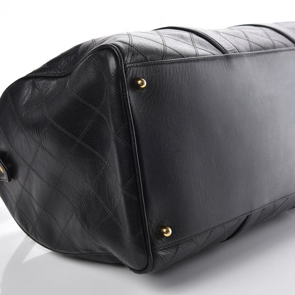 Chanel Calfskin Stitched Duffel Bag Black 5 of 10