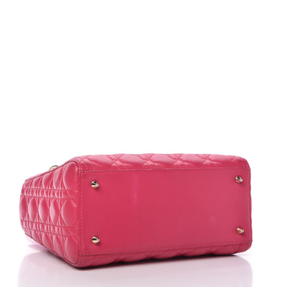 Christian Dior Lambskin Cannage Medium Lady Dior Fuchsia 4 of 10