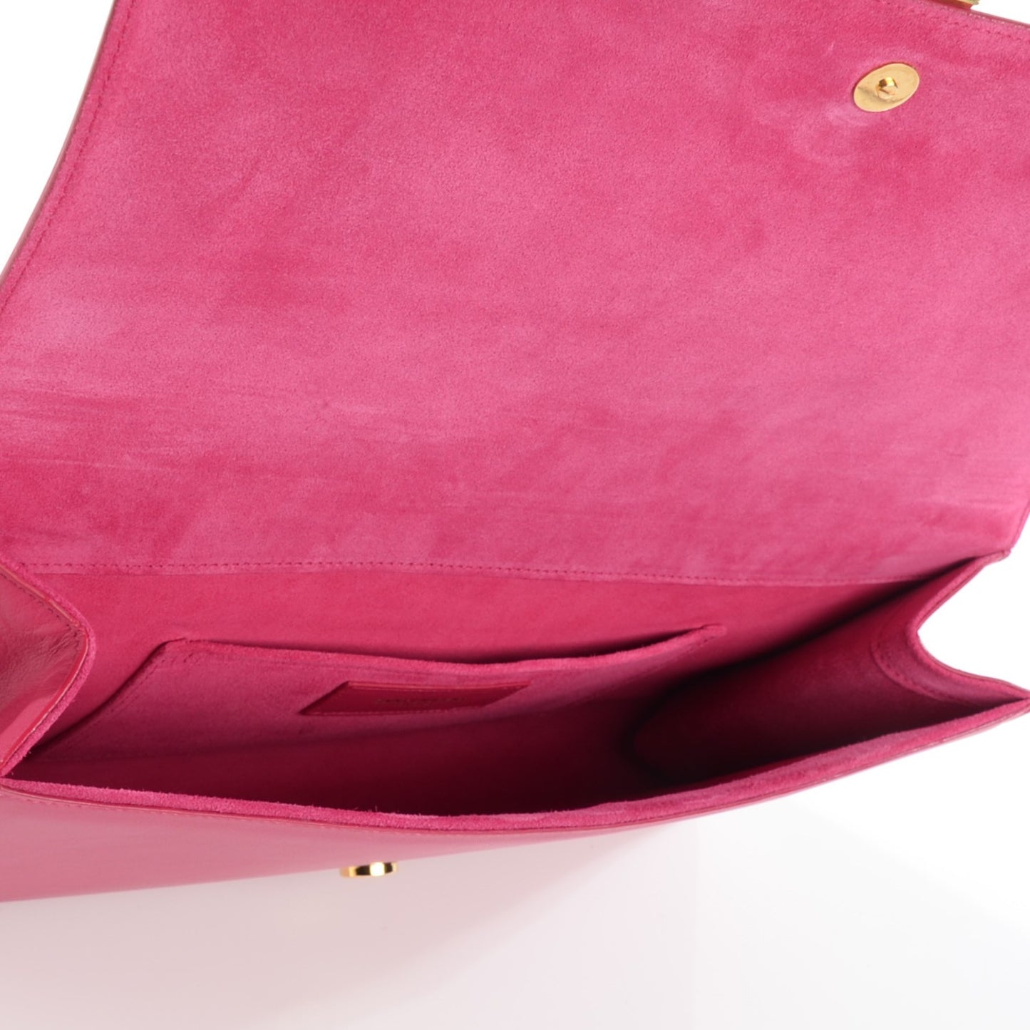 Calfskin Classic Y Ligne Clutch Fuchsia