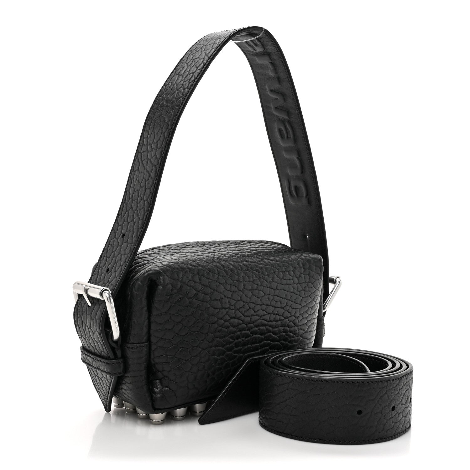 Alexander Wang Pebbled Lambskin Small Ricco Shoulder Bag Black 3 of 9