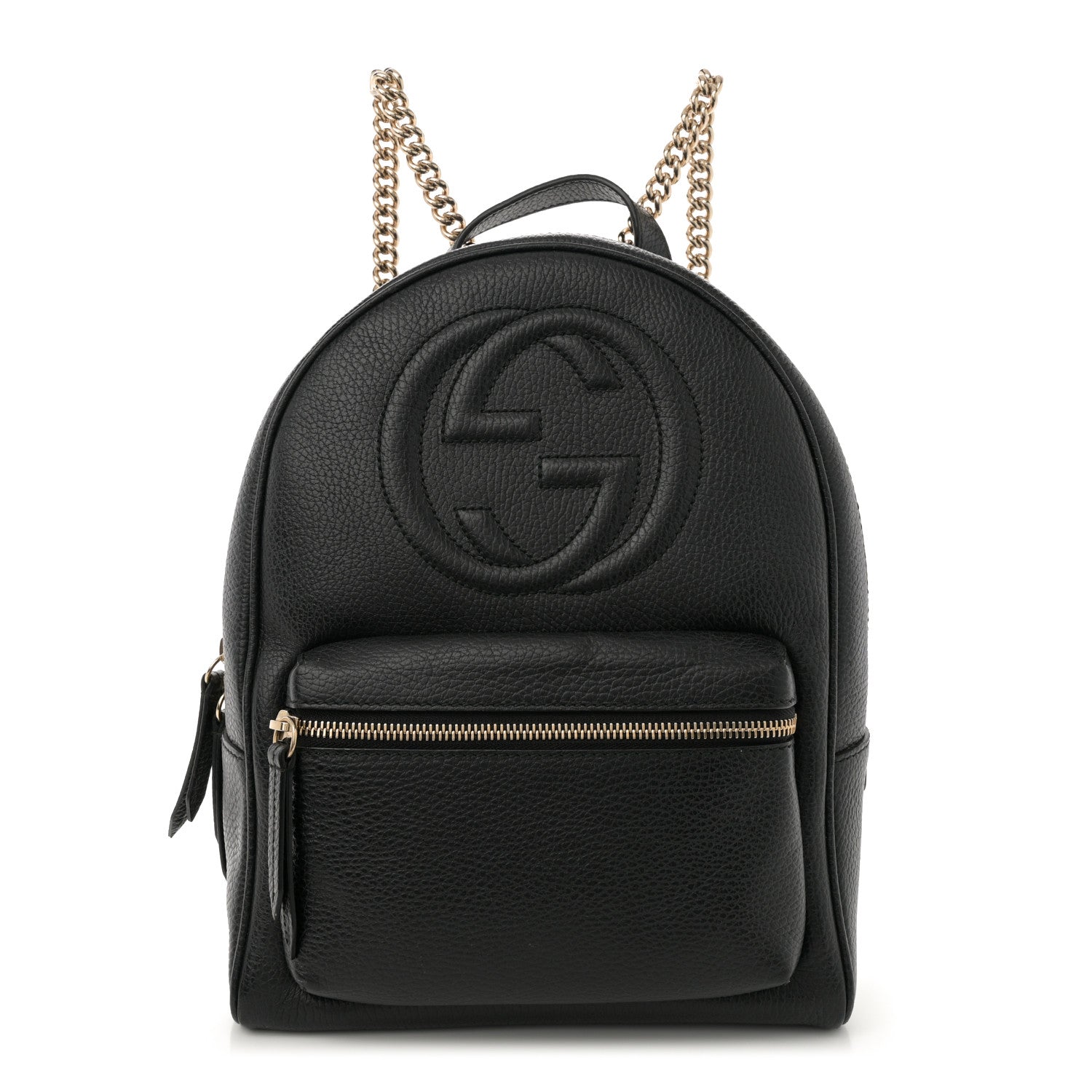 Gucci Pebbled Calfskin Soho Chain Backpack Black 1 of 12