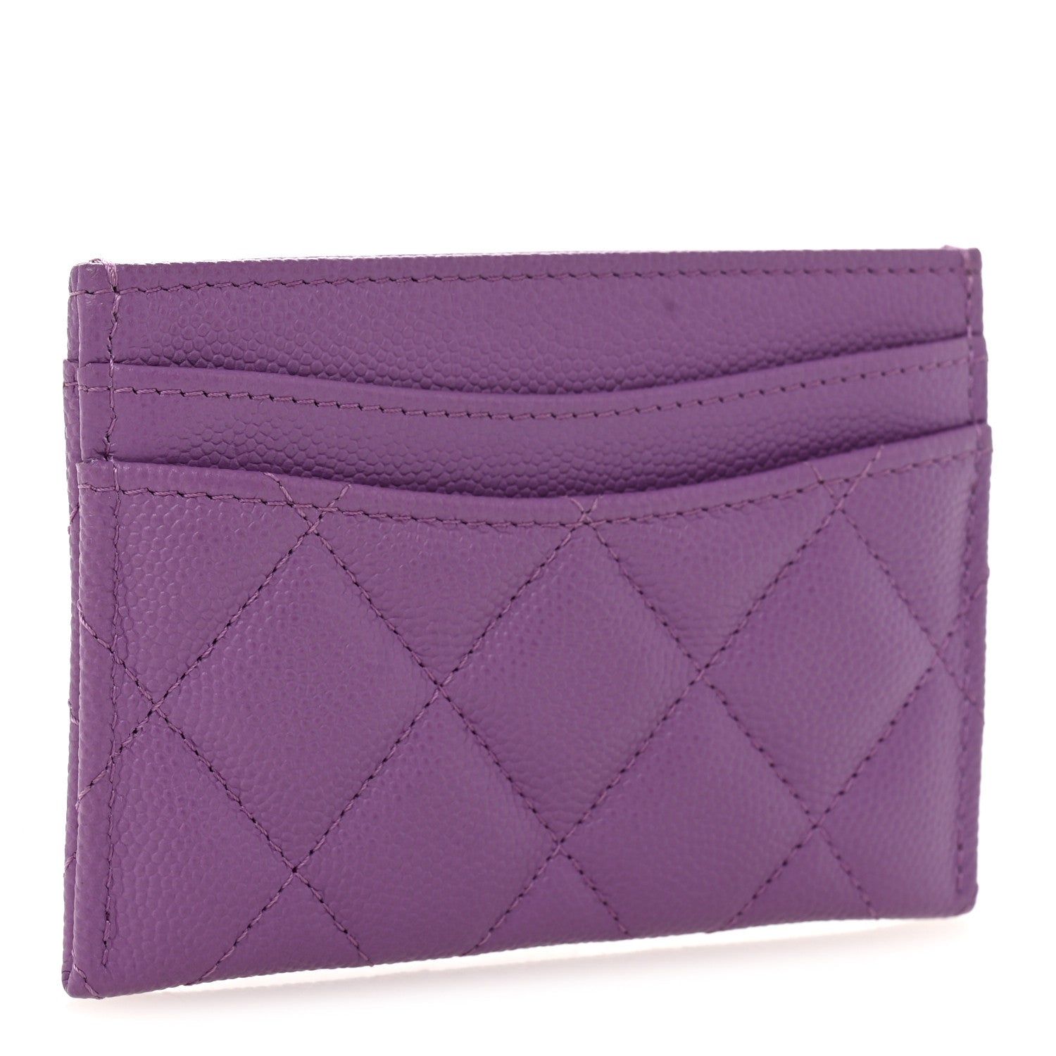 Chanel Caviar Quilted Card Holder Purple 3 of 9