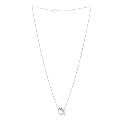 Hermes 18K White Gold Diamond Finesse Pendant Necklace 3 of 5