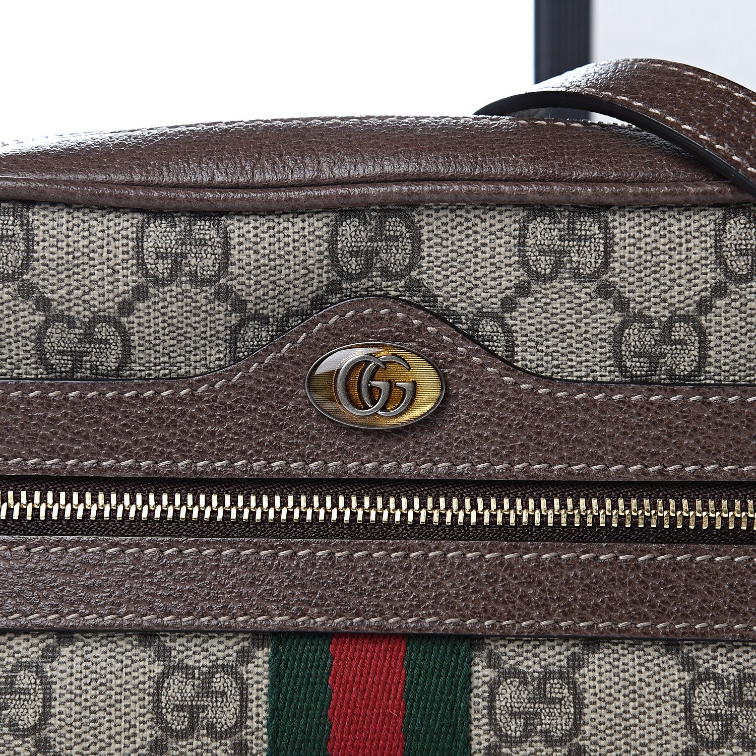 Gucci GG Supreme Monogram Web Mini Ophidia Shoulder Bag Brown 10 of 11