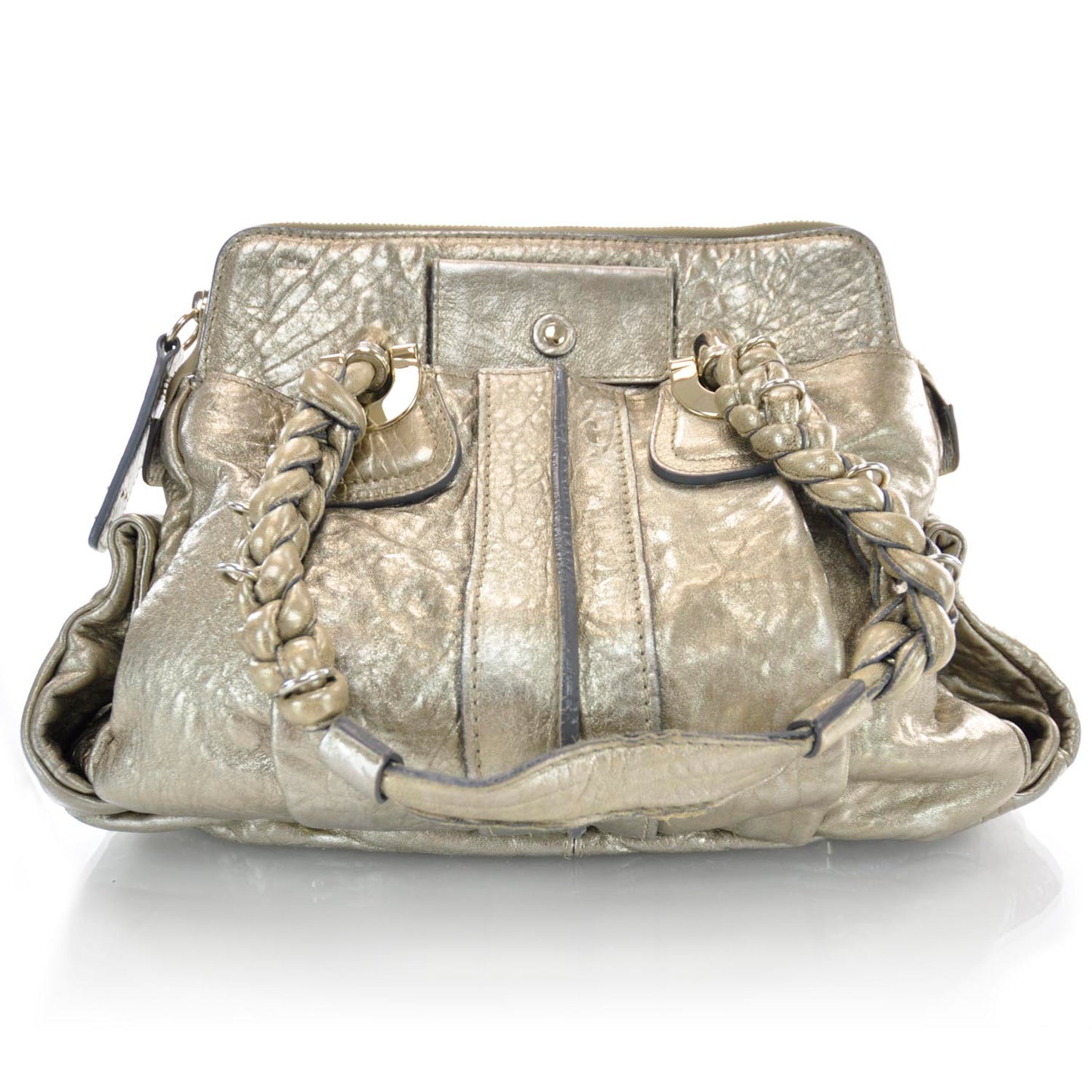 Leather Heloise Satchel Gold