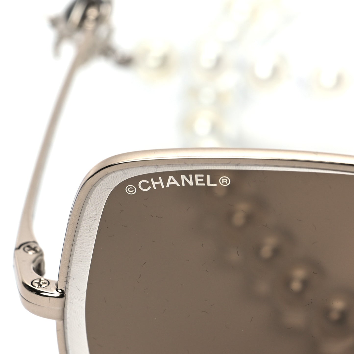 Butterfly Removable Pearl Chain Sunglasses 4262 Brown