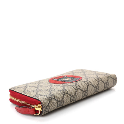 Gucci GG Supreme Monogram Mystic Cat Zip Around Wallet Red 4 of 6