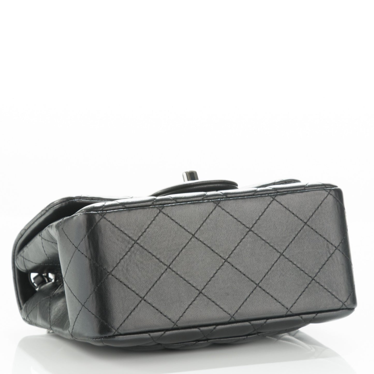 Lambskin Quilted Mini Square Flap Black