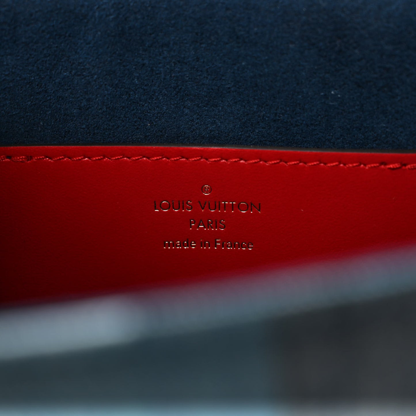 Denim Damier Monogram Twist Shoulder Bag MM Blue Rouge
