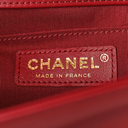 Chanel Lambskin Quilted Medium Boy Flap Dark Red 6 of 10