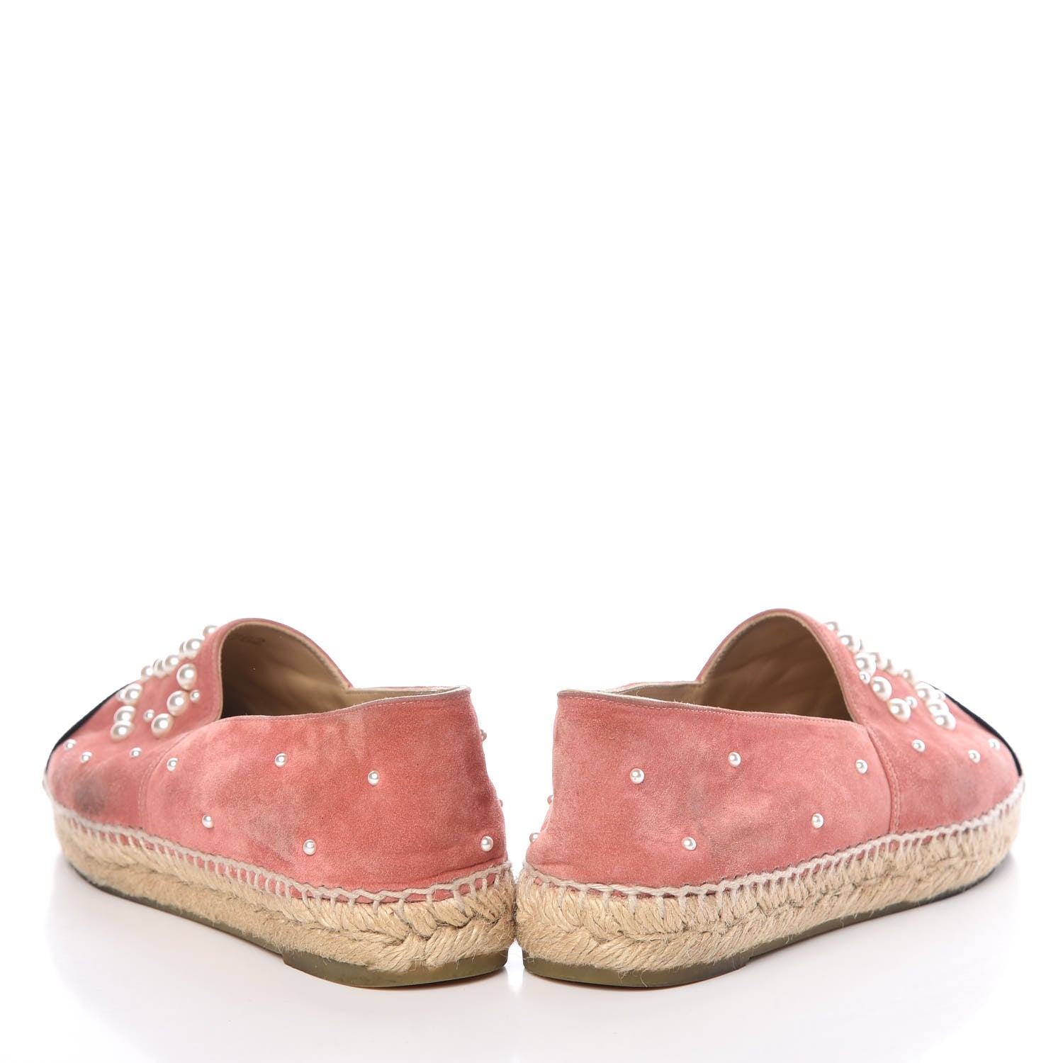 Chanel Suede Pearl CC Espadrilles 37 Pink 6 of 19