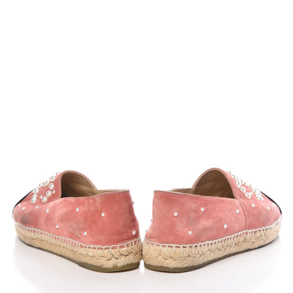 Chanel Suede Pearl CC Espadrilles 37 Pink 6 of 19