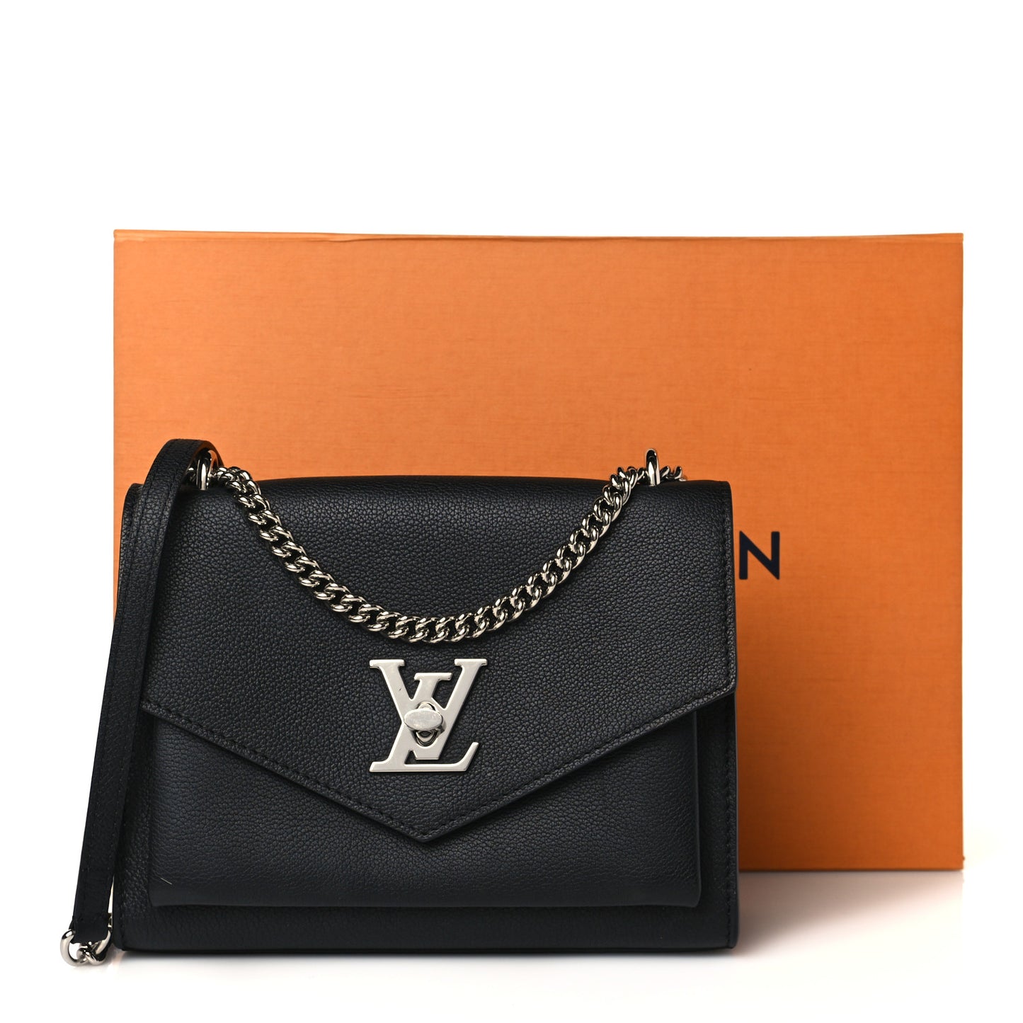 Soft Calfskin Mylockme Chain Bag BB Black