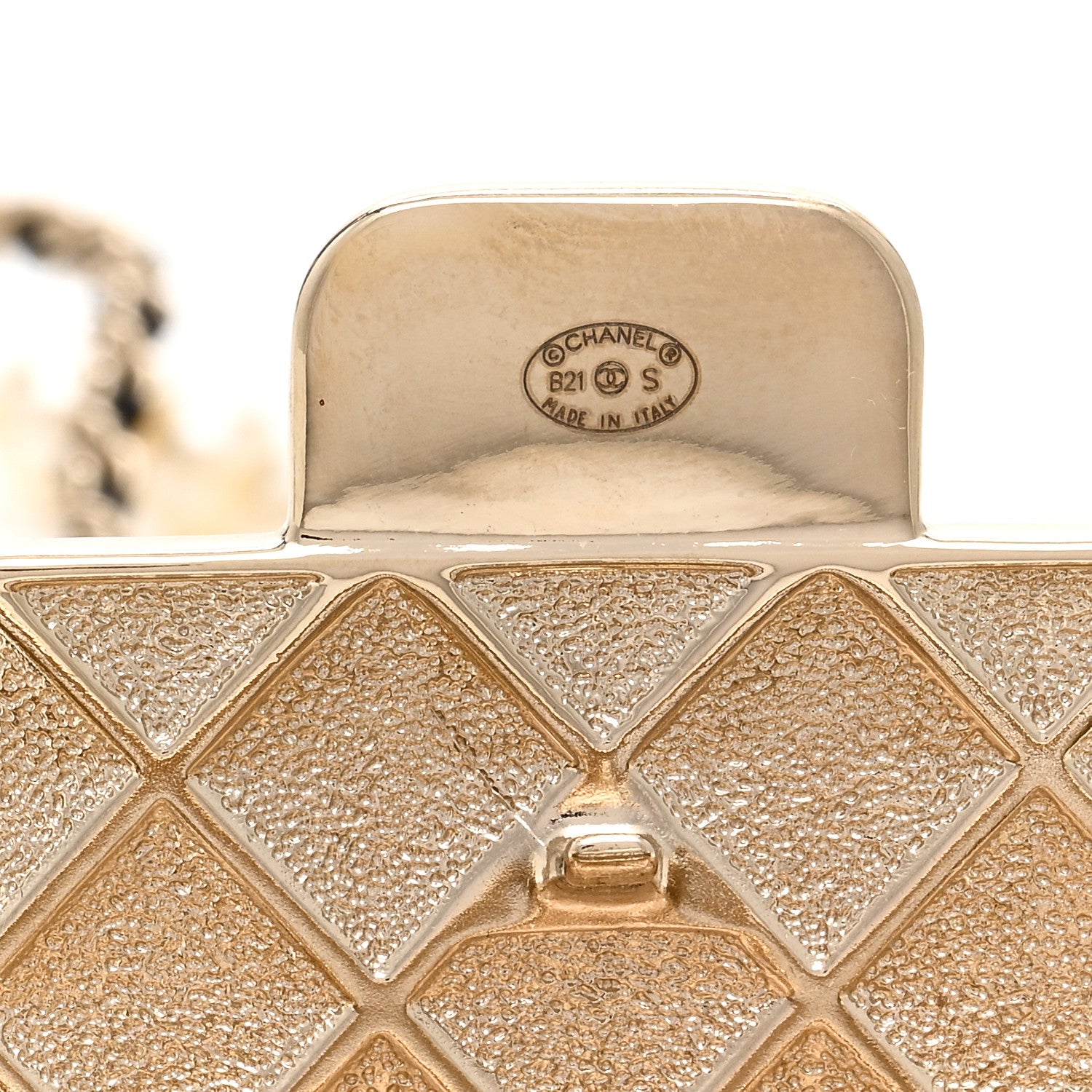 Chanel Metal Lambskin Pearl Chain Flap Bag Long Necklace Gold Black Pearly White 4 of 4