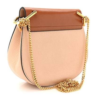 Chloe Grained Calfskin Lambskin Bi-Color Drew Shoulder Bag Powder Beige Caramel 3 of 11