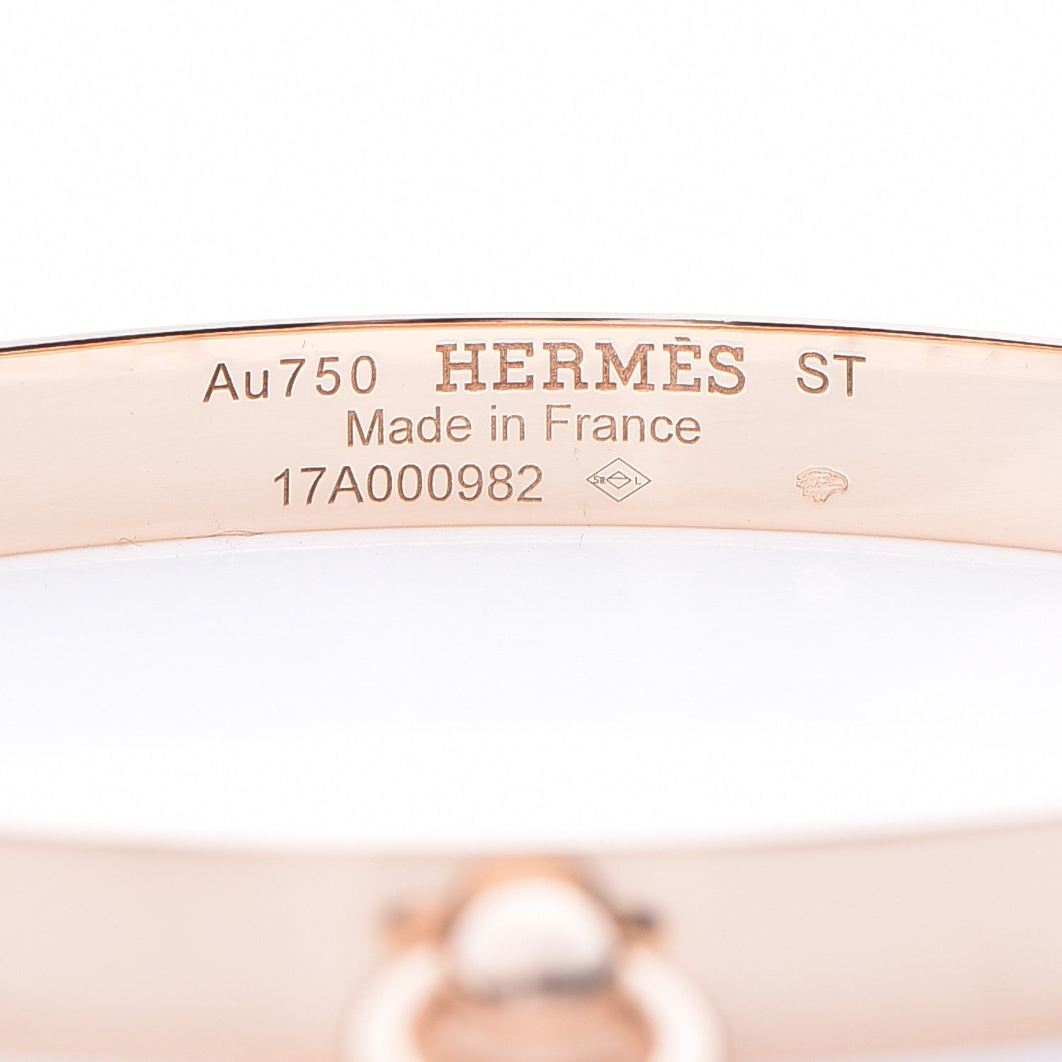 Hermes 18K Rose Gold PM Collier De Chien Bracelet ST 5 of 5