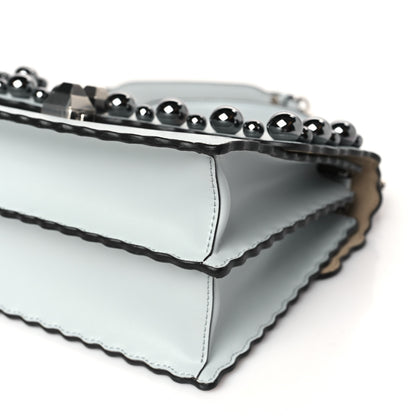 Fendi Vitello Liberty Pearl Scalloped Studded Kan I Shoulder Bag Grigio Perla 9 of 9